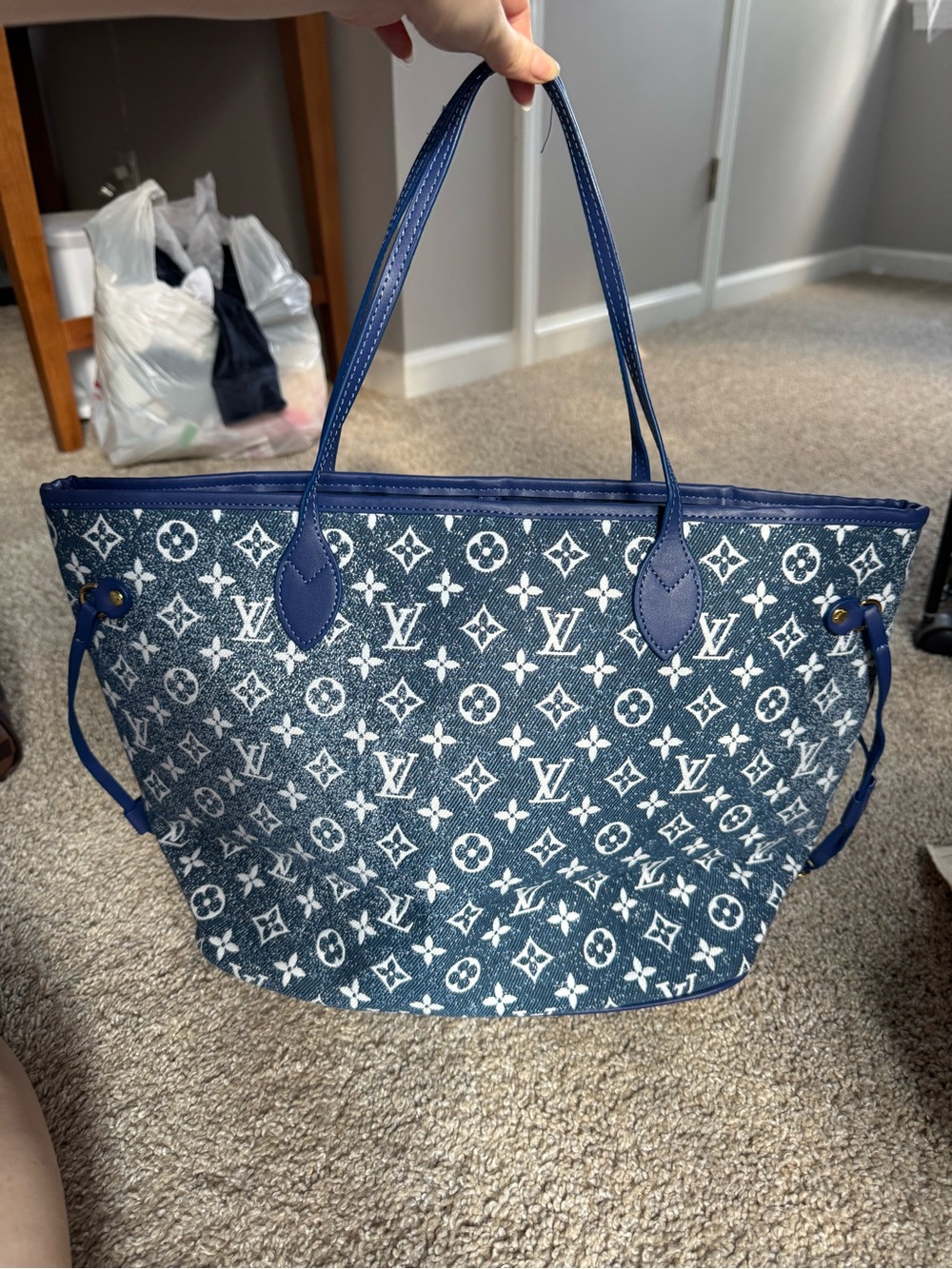 Louis Vuitton Denim Blue Monogram Canvas Tote